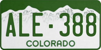 CO license plate ALE388