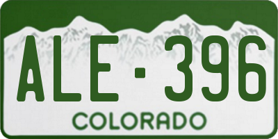 CO license plate ALE396