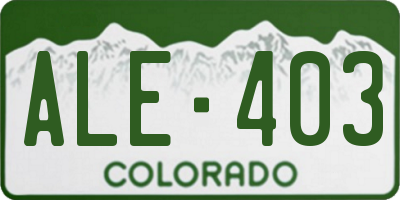 CO license plate ALE403