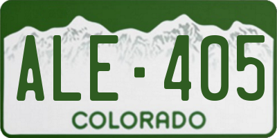 CO license plate ALE405
