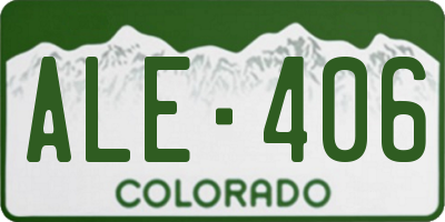 CO license plate ALE406