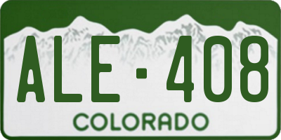 CO license plate ALE408