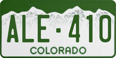 CO license plate ALE410