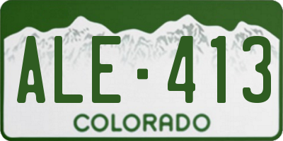 CO license plate ALE413