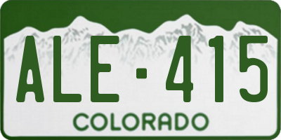CO license plate ALE415