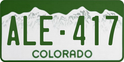 CO license plate ALE417