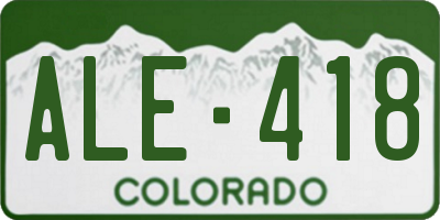 CO license plate ALE418