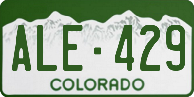CO license plate ALE429