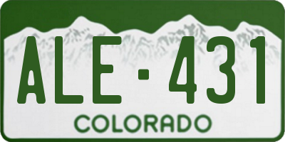 CO license plate ALE431