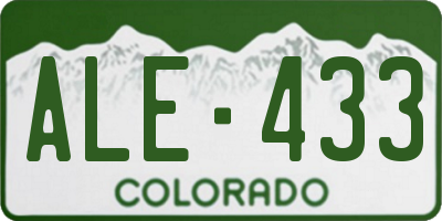 CO license plate ALE433