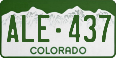 CO license plate ALE437