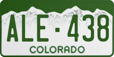 CO license plate ALE438