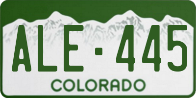 CO license plate ALE445