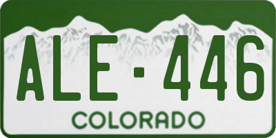 CO license plate ALE446