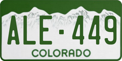 CO license plate ALE449