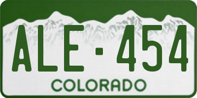 CO license plate ALE454
