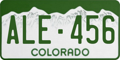 CO license plate ALE456