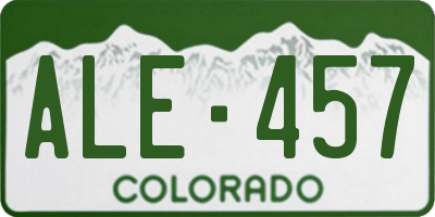 CO license plate ALE457