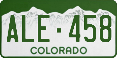 CO license plate ALE458