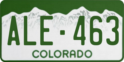 CO license plate ALE463