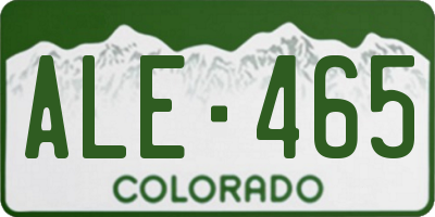 CO license plate ALE465