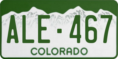 CO license plate ALE467