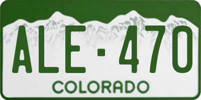 CO license plate ALE470