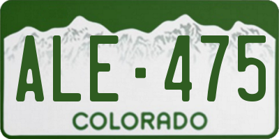 CO license plate ALE475