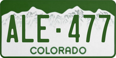 CO license plate ALE477
