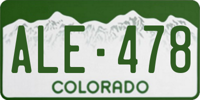 CO license plate ALE478