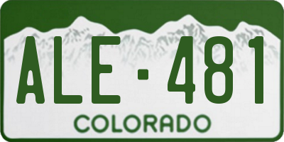 CO license plate ALE481