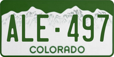 CO license plate ALE497