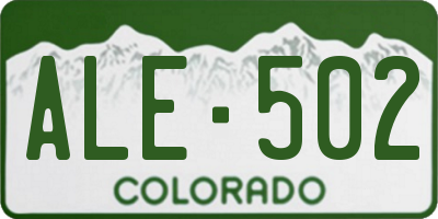 CO license plate ALE502