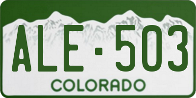 CO license plate ALE503