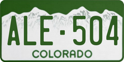 CO license plate ALE504