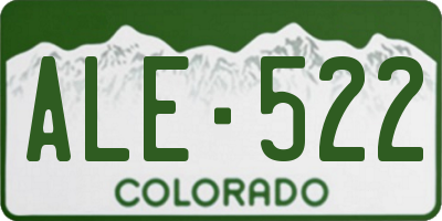 CO license plate ALE522