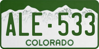 CO license plate ALE533