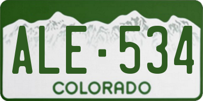 CO license plate ALE534
