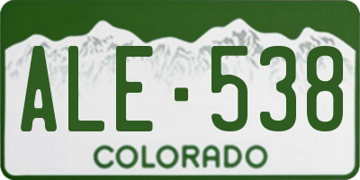 CO license plate ALE538