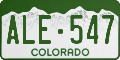 CO license plate ALE547