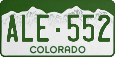 CO license plate ALE552