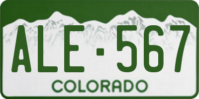 CO license plate ALE567