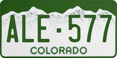 CO license plate ALE577