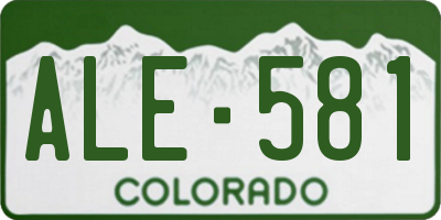 CO license plate ALE581