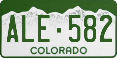CO license plate ALE582