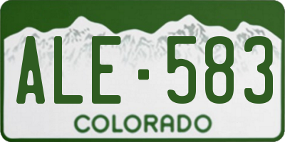 CO license plate ALE583