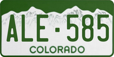 CO license plate ALE585