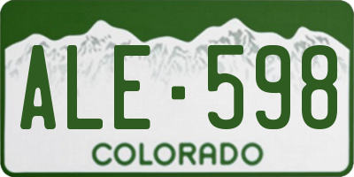 CO license plate ALE598