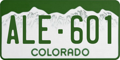CO license plate ALE601