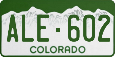 CO license plate ALE602